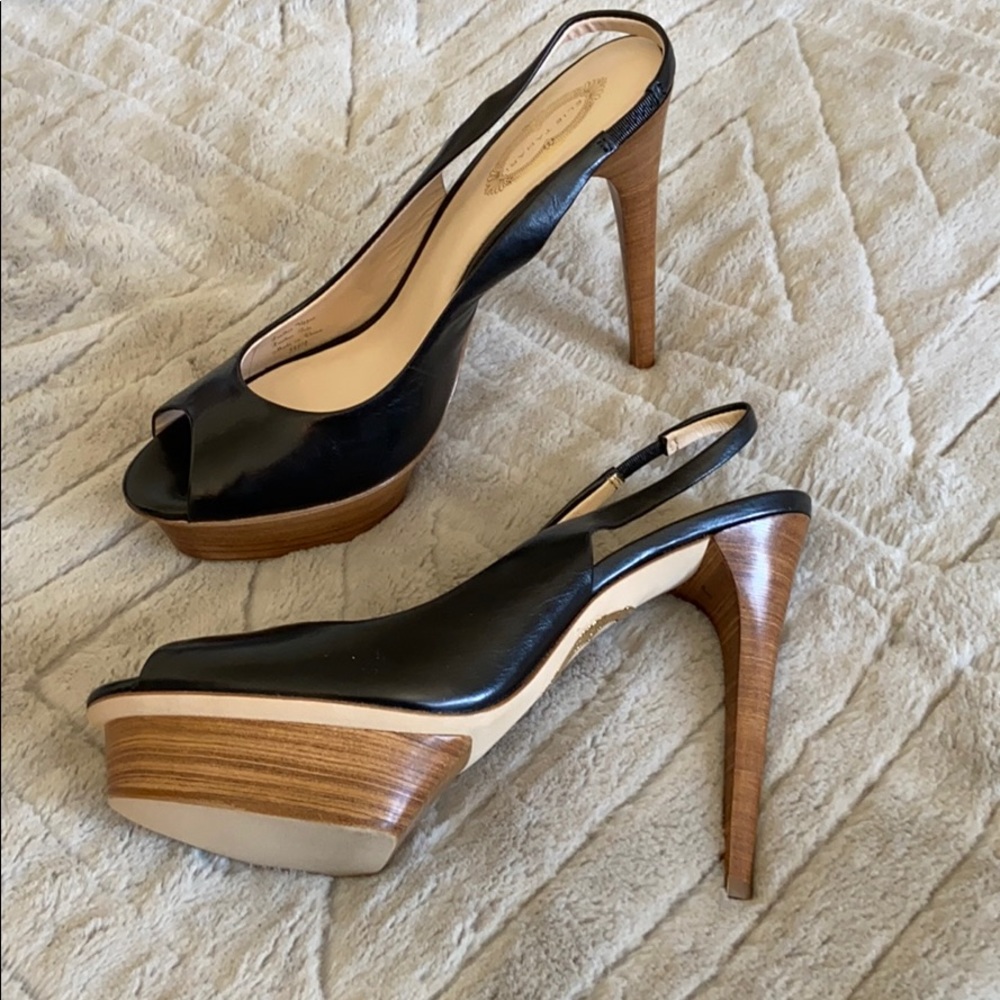 Sale!!! NWOT Elie Tahari Black Leather Heels